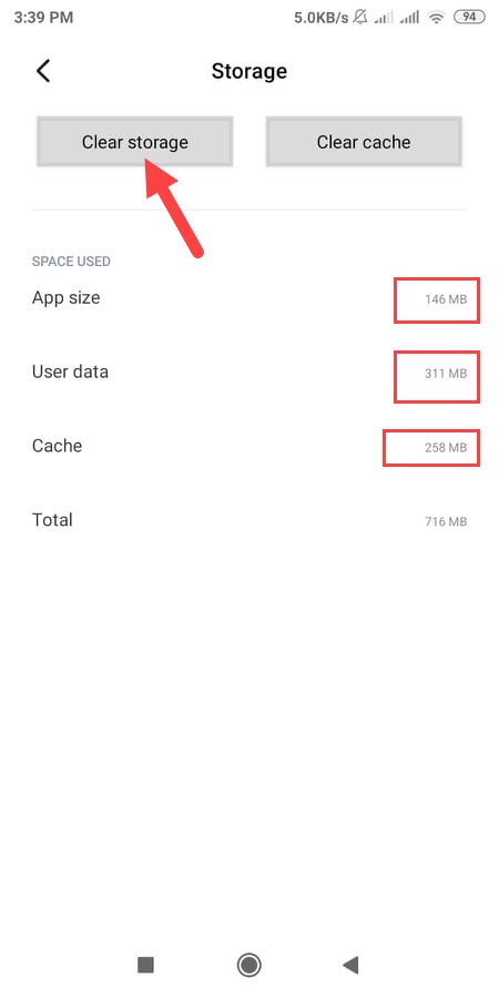 App data clear